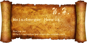 Weiszberger Henrik névjegykártya