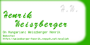 henrik weiszberger business card
